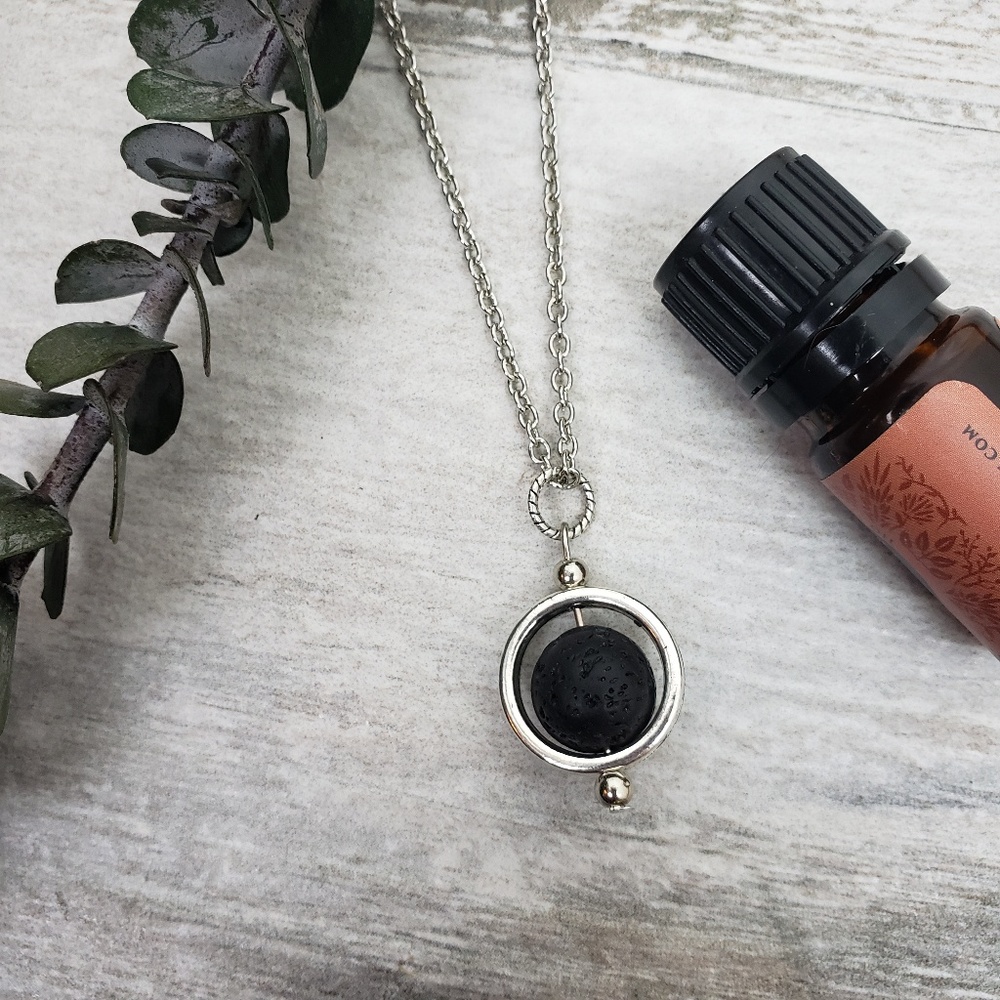 Lava Rock Essential Oil Diffuser Pendant Necklace